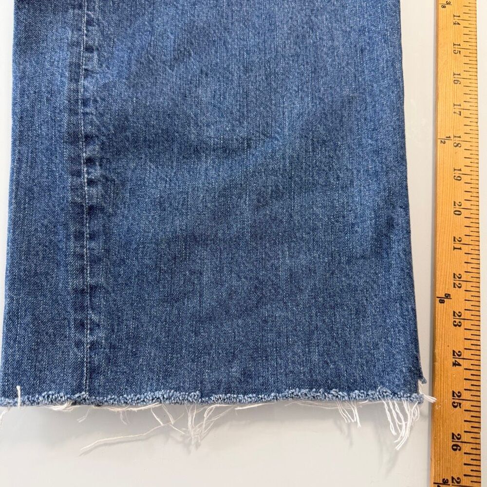 AG Adriano Goldschmied Blue Hattie Crop Raw Hem High-Rise Barrel Jeans Size 28 - Picture 9 of 12